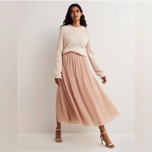 Boden tulle full midi skirt, size 10. Color tigerlily (orange)